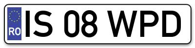 Placuta inmatriculare numar auto  IS-08-WPD, IS 08 WPD, IS08WPD