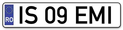 Placuta inmatriculare numar auto  IS-09-EMI, IS 09 EMI, IS09EMI