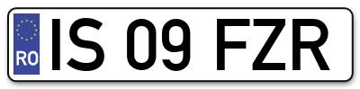 Placuta inmatriculare numar auto  IS-09-FZR, IS 09 FZR, IS09FZR