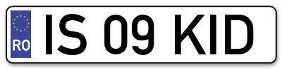 Placuta inmatriculare numar auto  IS-09-KID, IS 09 KID, IS09KID