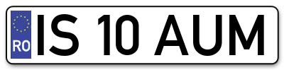 Placuta inmatriculare numar auto  IS-10-AUM, IS 10 AUM, IS10AUM