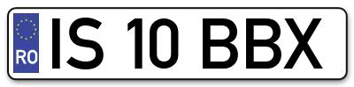 Placuta inmatriculare numar auto  IS-10-BBX, IS 10 BBX, IS10BBX