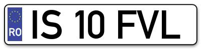 Placuta inmatriculare numar auto  IS-10-FVL, IS 10 FVL, IS10FVL