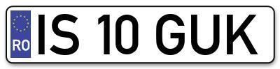Placuta inmatriculare numar auto  IS-10-GUK, IS 10 GUK, IS10GUK