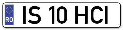 Placuta inmatriculare numar auto  IS-10-HCI, IS 10 HCI, IS10HCI