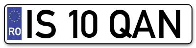 Placuta inmatriculare numar auto  IS-10-QAN, IS 10 QAN, IS10QAN