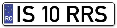 Placuta inmatriculare numar auto  IS-10-RRS, IS 10 RRS, IS10RRS