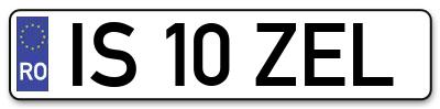 Placuta inmatriculare numar auto  IS-10-ZEL, IS 10 ZEL, IS10ZEL
