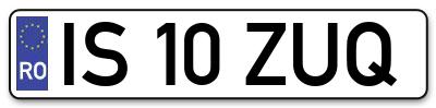 Placuta inmatriculare numar auto  IS-10-ZUQ, IS 10 ZUQ, IS10ZUQ