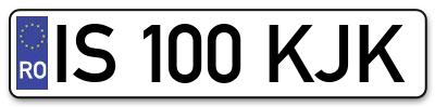 Placuta inmatriculare numar auto  IS-100-KJK, IS 100 KJK, IS100KJK