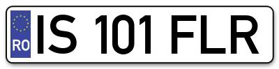 Placuta inmatriculare numar auto  IS-101-FLR, IS 101 FLR, IS101FLR