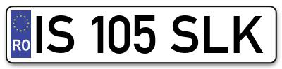 Placuta inmatriculare numar auto  IS-105-SLK, IS 105 SLK, IS105SLK