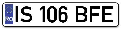 Placuta inmatriculare numar auto  IS-106-BFE, IS 106 BFE, IS106BFE