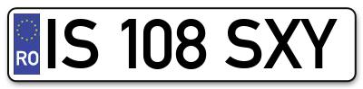 Placuta inmatriculare numar auto  IS-108-SXY, IS 108 SXY, IS108SXY