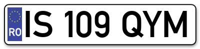 Placuta inmatriculare numar auto  IS-109-QYM, IS 109 QYM, IS109QYM