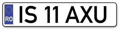 Placuta inmatriculare numar auto  IS-11-AXU, IS 11 AXU, IS11AXU