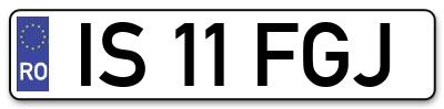 Placuta inmatriculare numar auto  IS-11-FGJ, IS 11 FGJ, IS11FGJ