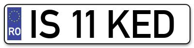 Placuta inmatriculare numar auto  IS-11-KED, IS 11 KED, IS11KED