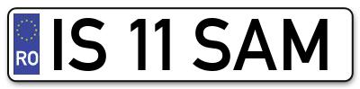 Placuta inmatriculare numar auto  IS-11-SAM, IS 11 SAM, IS11SAM