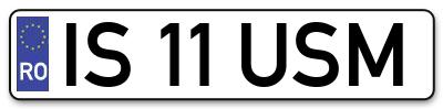 Placuta inmatriculare numar auto  IS-11-USM, IS 11 USM, IS11USM