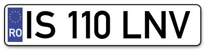 Placuta inmatriculare numar auto  IS-110-LNV, IS 110 LNV, IS110LNV