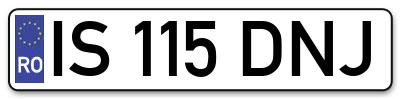 Placuta inmatriculare numar auto  IS-115-DNJ, IS 115 DNJ, IS115DNJ