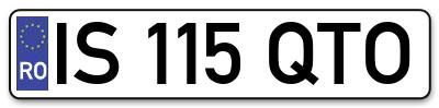 Placuta inmatriculare numar auto  IS-115-QTO, IS 115 QTO, IS115QTO