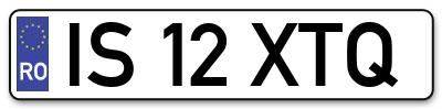 Placuta inmatriculare numar auto  IS-12-XTQ, IS 12 XTQ, IS12XTQ