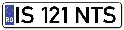 Placuta inmatriculare numar auto  IS-121-NTS, IS 121 NTS, IS121NTS