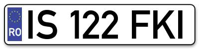 Placuta inmatriculare numar auto  IS-122-FKI, IS 122 FKI, IS122FKI
