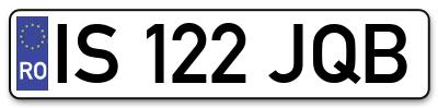 Placuta inmatriculare numar auto  IS-122-JQB, IS 122 JQB, IS122JQB
