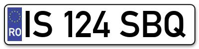 Placuta inmatriculare numar auto  IS-124-SBQ, IS 124 SBQ, IS124SBQ
