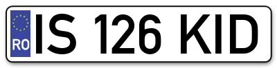 Placuta inmatriculare numar auto  IS-126-KID, IS 126 KID, IS126KID
