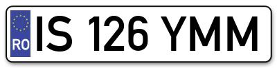 Placuta inmatriculare numar auto  IS-126-YMM, IS 126 YMM, IS126YMM