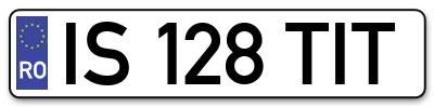 Placuta inmatriculare numar auto  IS-128-TIT, IS 128 TIT, IS128TIT
