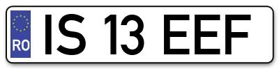 Placuta inmatriculare numar auto  IS-13-EEF, IS 13 EEF, IS13EEF