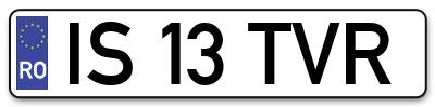 Placuta inmatriculare numar auto  IS-13-TVR, IS 13 TVR, IS13TVR