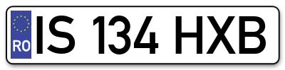 Placuta inmatriculare numar auto  IS-134-HXB, IS 134 HXB, IS134HXB