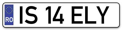 Placuta inmatriculare numar auto  IS-14-ELY, IS 14 ELY, IS14ELY
