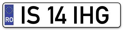 Placuta inmatriculare numar auto  IS-14-IHG, IS 14 IHG, IS14IHG