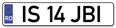 Placuta inmatriculare numar auto  IS-14-JBI, IS 14 JBI, IS14JBI