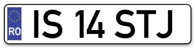 Placuta inmatriculare numar auto  IS-14-STJ, IS 14 STJ, IS14STJ