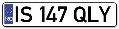 Placuta inmatriculare numar auto  IS-147-QLY, IS 147 QLY, IS147QLY