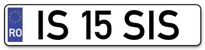 Placuta inmatriculare numar auto  IS-15-SIS, IS 15 SIS, IS15SIS