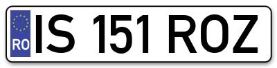 Placuta inmatriculare numar auto  IS-151-ROZ, IS 151 ROZ, IS151ROZ