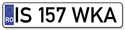 Placuta inmatriculare numar auto  IS-157-WKA, IS 157 WKA, IS157WKA