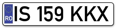 Placuta inmatriculare numar auto  IS-159-KKX, IS 159 KKX, IS159KKX