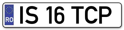 Placuta inmatriculare numar auto  IS-16-TCP, IS 16 TCP, IS16TCP
