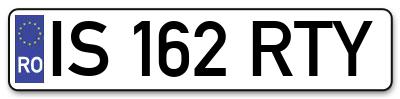 Placuta inmatriculare numar auto  IS-162-RTY, IS 162 RTY, IS162RTY