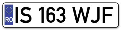 Placuta inmatriculare numar auto  IS-163-WJF, IS 163 WJF, IS163WJF